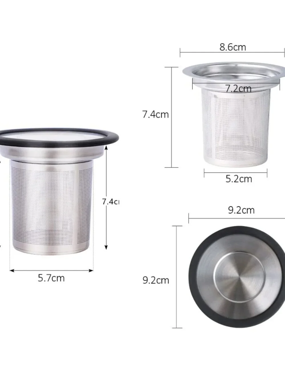 Tea Infuser, Extra Fine Mesh Tea Strainer with Silicone Lid, 304 Stainless Steel